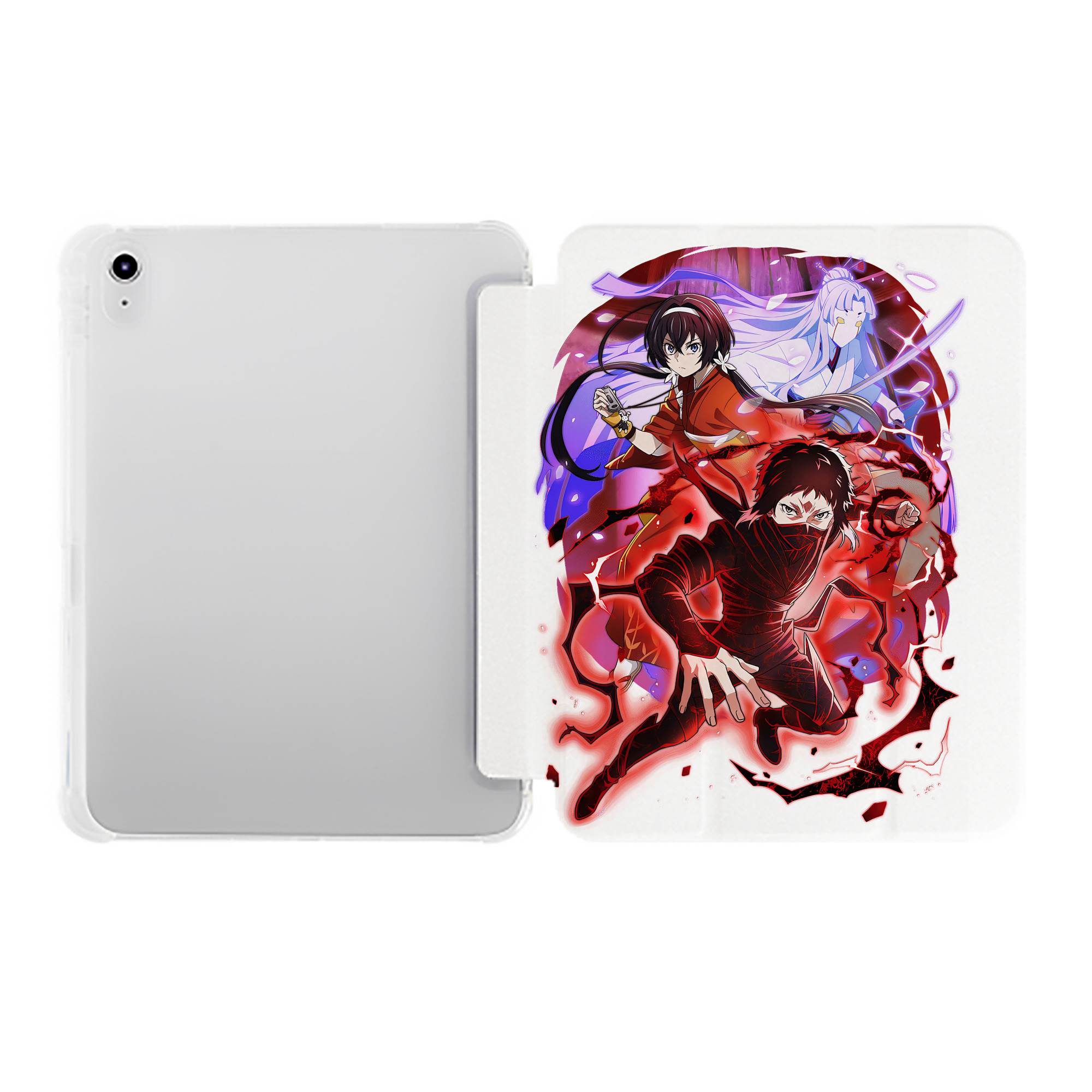 （画像用） 文豪ストレイドッグス Bungo Stray Dogs IPad ケース ペン収納付き 三つ折りスタンド PUレザー×シリコン 対応機種9.5/10.5/10.9インチ